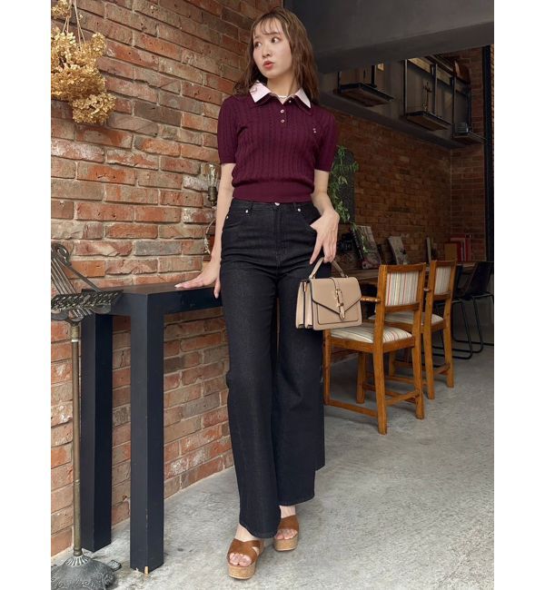 dazzlin「ダブルカラーケーブルレイヤードニット」|ニット・セーター|