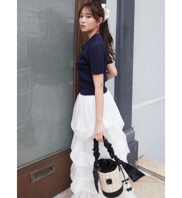 dazzlin「ダブルカラーケーブルレイヤードニット」|ニット・セーター|