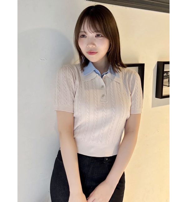 dazzlin「ダブルカラーケーブルレイヤードニット」|ニット・セーター|