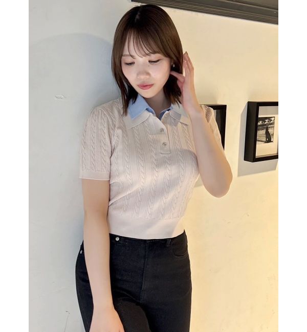 dazzlin「ダブルカラーケーブルレイヤードニット」|ニット・セーター|