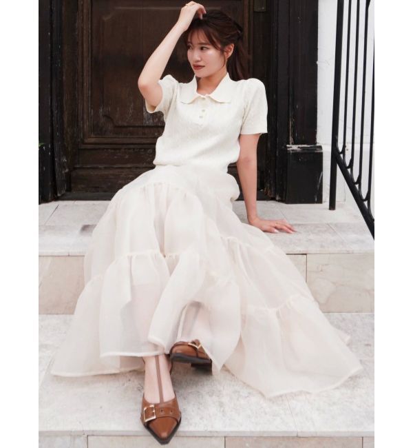 dazzlin「ダブルカラーケーブルレイヤードニット」|ニット・セーター|