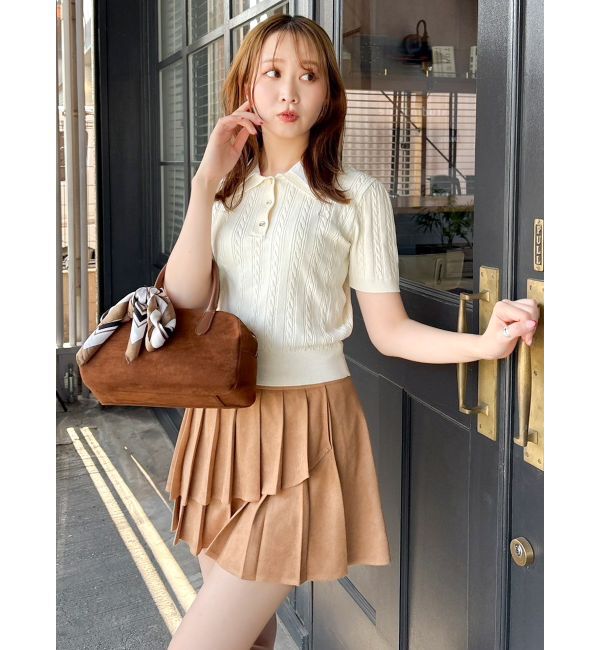 dazzlin「ダブルカラーケーブルレイヤードニット」|ニット・セーター|