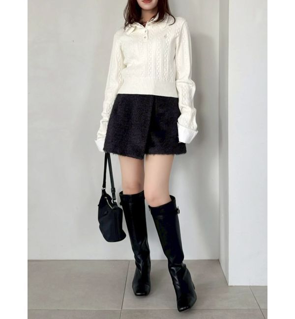 dazzlin「ダブルカラーケーブルレイヤードニット」|ニット・セーター|