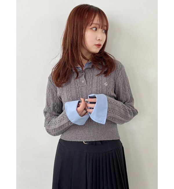 dazzlin「ダブルカラーケーブルレイヤードニット」|ニット・セーター|