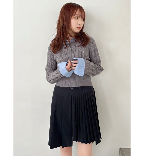 dazzlin「ダブルカラーケーブルレイヤードニット」|ニット・セーター|