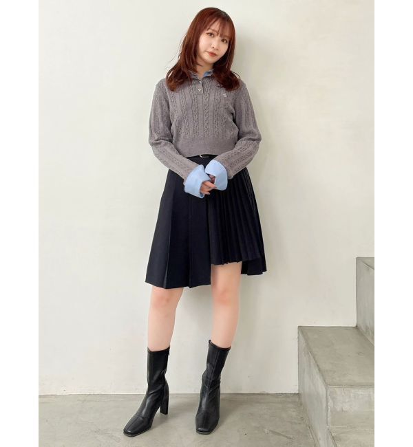 dazzlin「ダブルカラーケーブルレイヤードニット」|ニット・セーター|