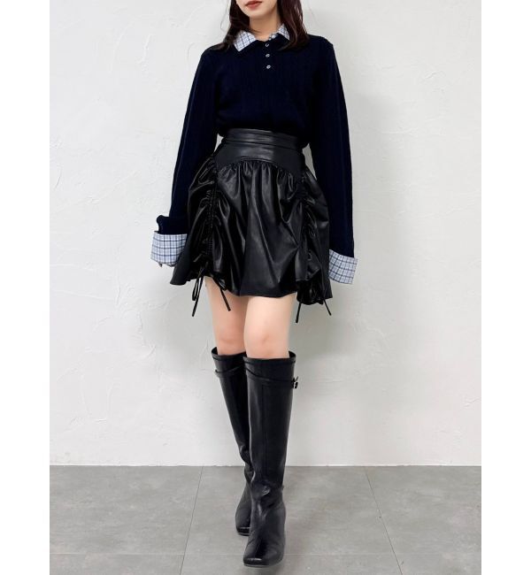 dazzlin「ダブルカラーケーブルレイヤードニット」|ニット・セーター|