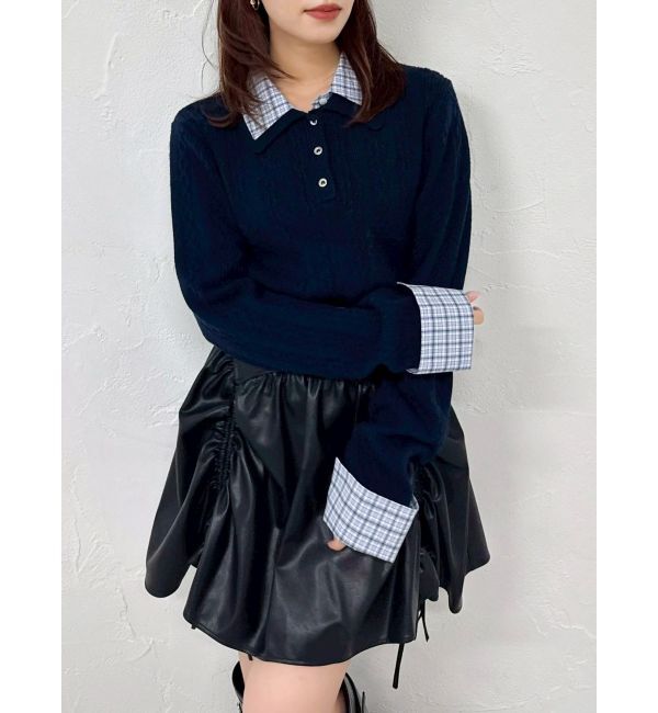 dazzlin「ダブルカラーケーブルレイヤードニット」|ニット・セーター|