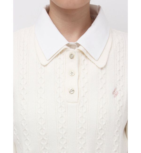 dazzlin「ダブルカラーケーブルレイヤードニット」|ニット・セーター|