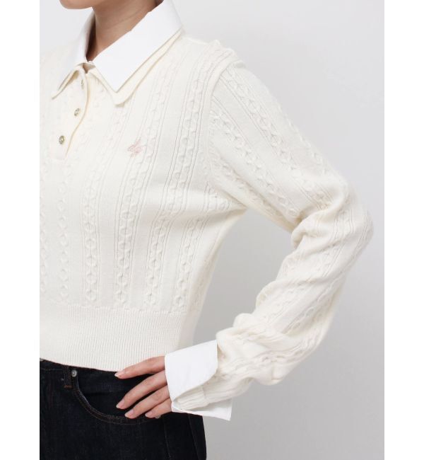 dazzlin「ダブルカラーケーブルレイヤードニット」|ニット・セーター|