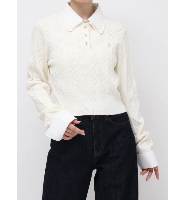 dazzlin「ダブルカラーケーブルレイヤードニット」|ニット・セーター|