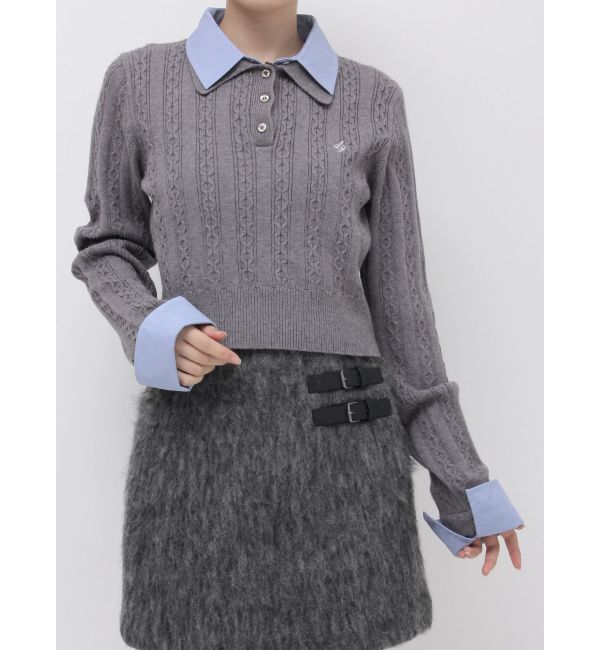 dazzlin「ダブルカラーケーブルレイヤードニット」|ニット・セーター|