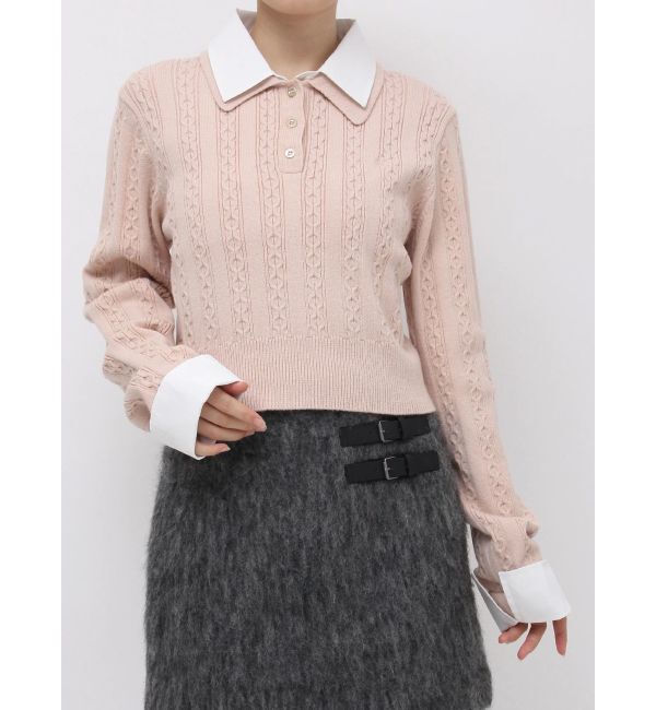 dazzlin「ダブルカラーケーブルレイヤードニット」|ニット・セーター|