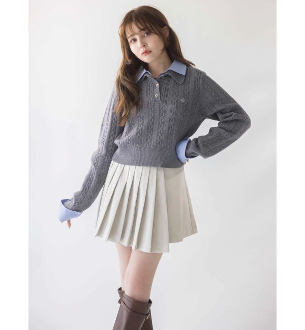 dazzlin「ダブルカラーケーブルレイヤードニット」|ニット・セーター|