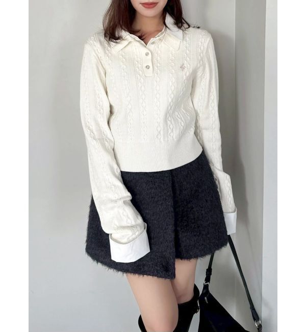 dazzlin「ダブルカラーケーブルレイヤードニット」|ニット・セーター|