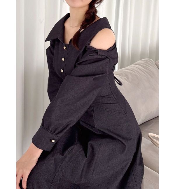 dazzlin「ショルダーリボンシェイプワンピース」|ワンピース|