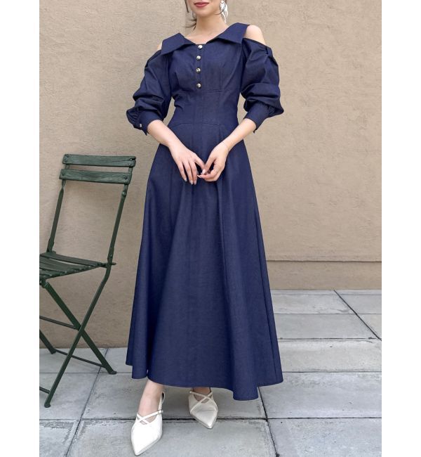 dazzlin「ショルダーリボンシェイプワンピース」|ワンピース|インディゴ