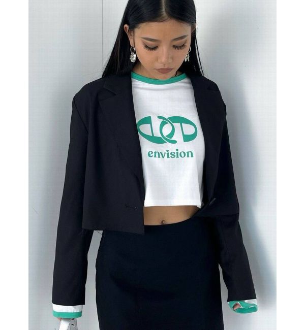 EMODA「クロップドスーツジャケット」|テーラードジャケット|