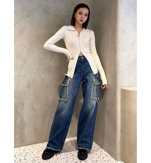 EMODA「クラッシュリブジップフィットニット」|ニット・セーター|