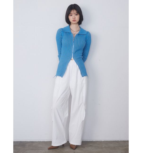 EMODA「クラッシュリブジップフィットニット」|ニット・セーター|