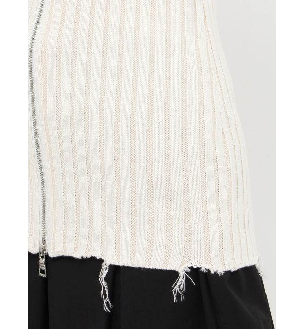 EMODA「クラッシュリブジップフィットニット」|ニット・セーター|