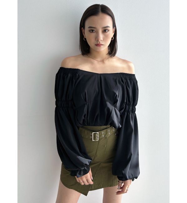 EMODA「ギャザー2WAYデコルテトップ」|Tシャツ・カットソー|