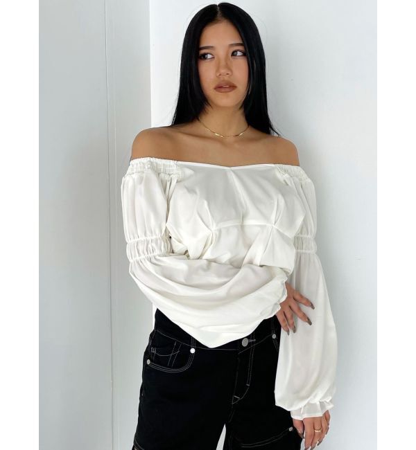 EMODA「ギャザー2WAYデコルテトップ」|Tシャツ・カットソー|