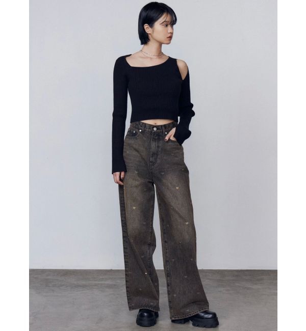 EMODA「ハートドットルーズジーンズ」|デニム|