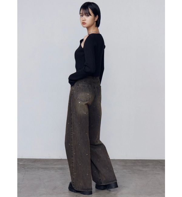 EMODA「ハートドットルーズジーンズ」|デニム|