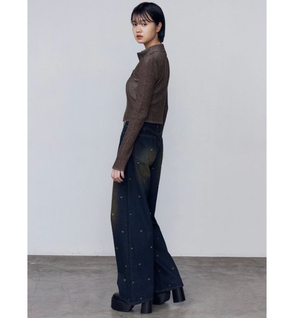 EMODA「ハートドットルーズジーンズ」|デニム|