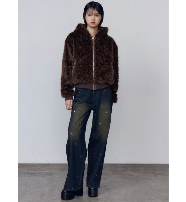 EMODA「ハートドットルーズジーンズ」|デニム|