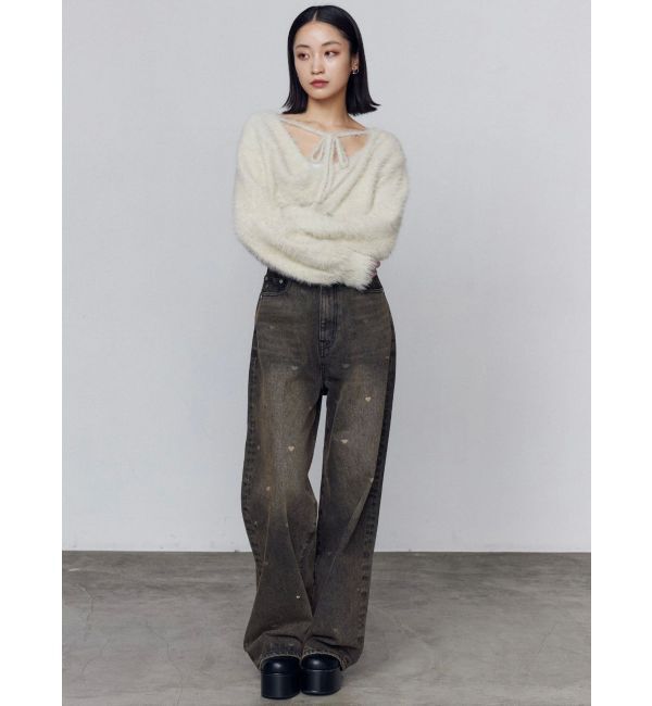 EMODA「ハートドットルーズジーンズ」|デニム|