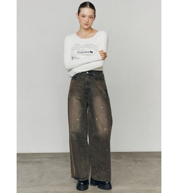 EMODA「ハートドットルーズジーンズ」|デニム|