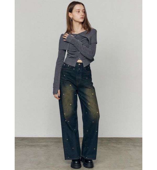 EMODA「ハートドットルーズジーンズ」|デニム|