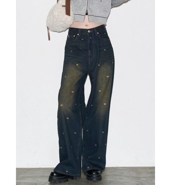 EMODA「ハートドットルーズジーンズ」|デニム|