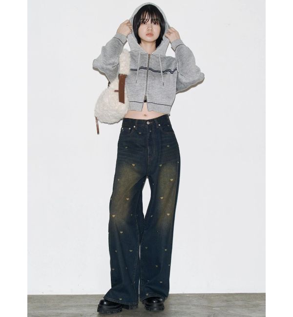 EMODA「ハートドットルーズジーンズ」|デニム|