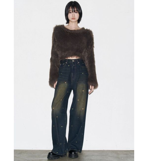 EMODA「ハートドットルーズジーンズ」|デニム|