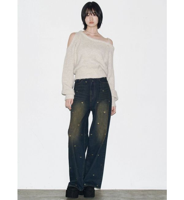 EMODA「ハートドットルーズジーンズ」|デニム|