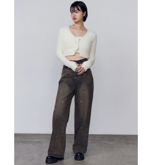 EMODA「ハートドットルーズジーンズ」|デニム|