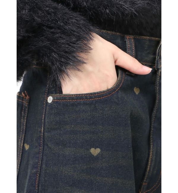 EMODA「ハートドットルーズジーンズ」|デニム|