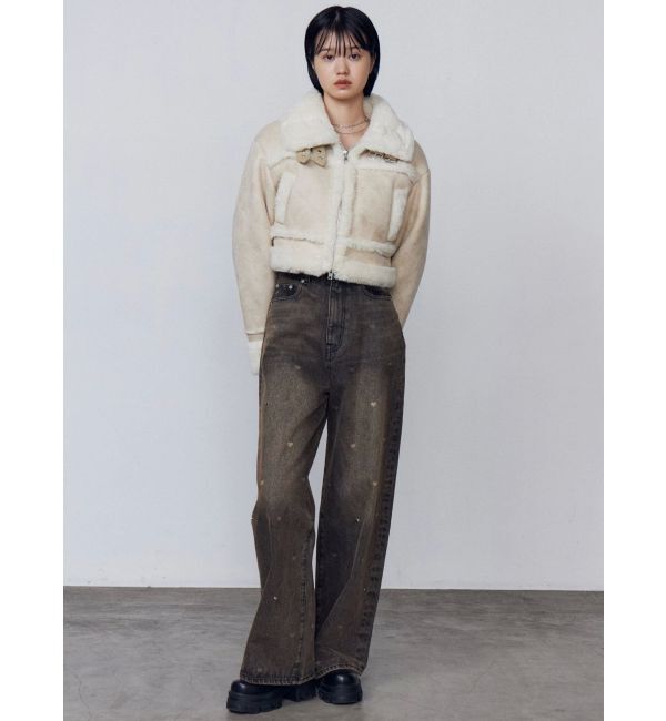 EMODA「ハートドットルーズジーンズ」|デニム|