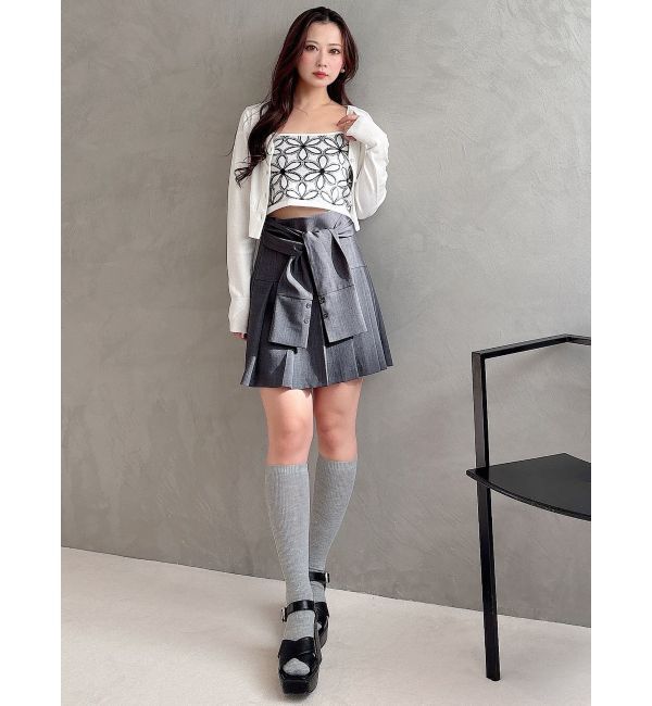 MERCURYDUO「ツイストプリーツミニスカパン」|スカート|