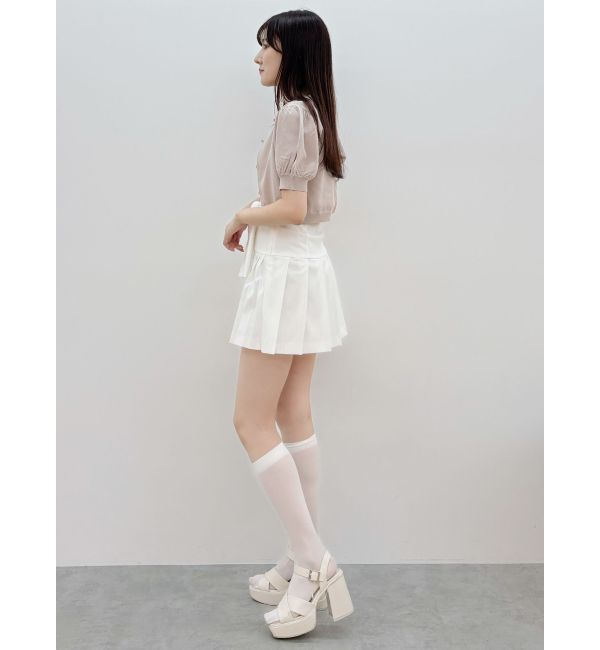 MERCURYDUO「ツイストプリーツミニスカパン」|スカート|