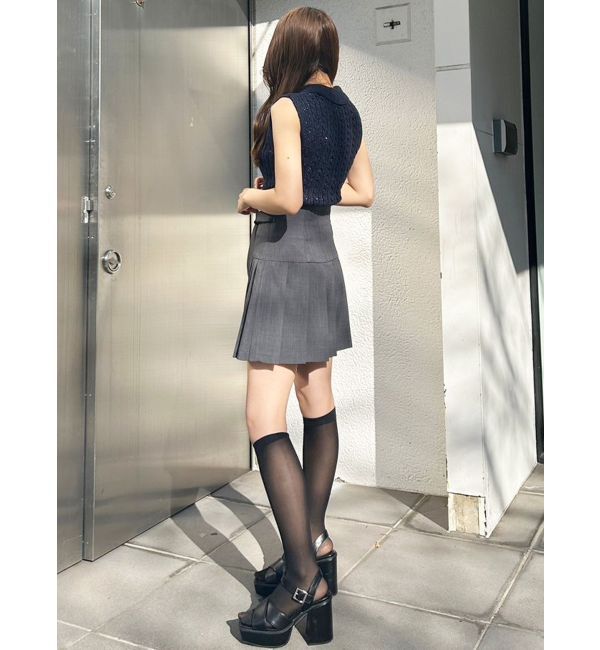 MERCURYDUO「ツイストプリーツミニスカパン」|スカート|