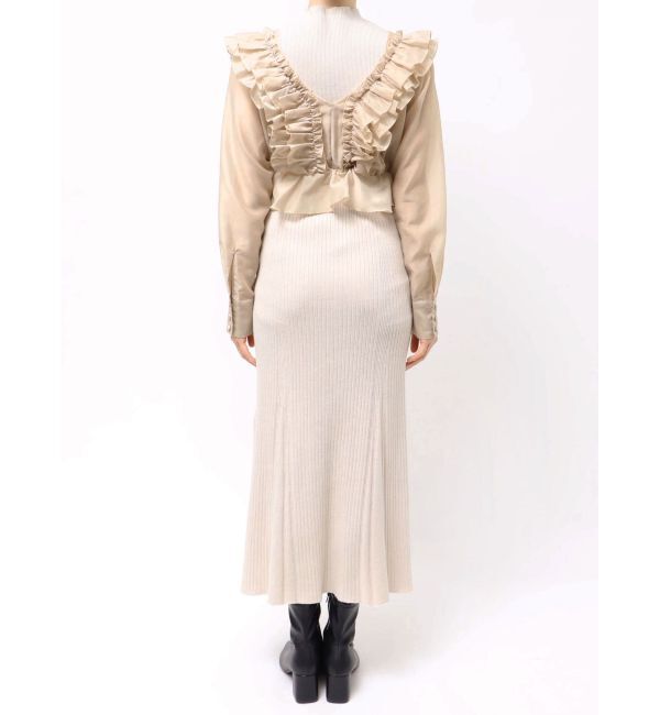 MERCURYDUO「異素材ドッキングラッフルニットワンピース」|ワンピース|