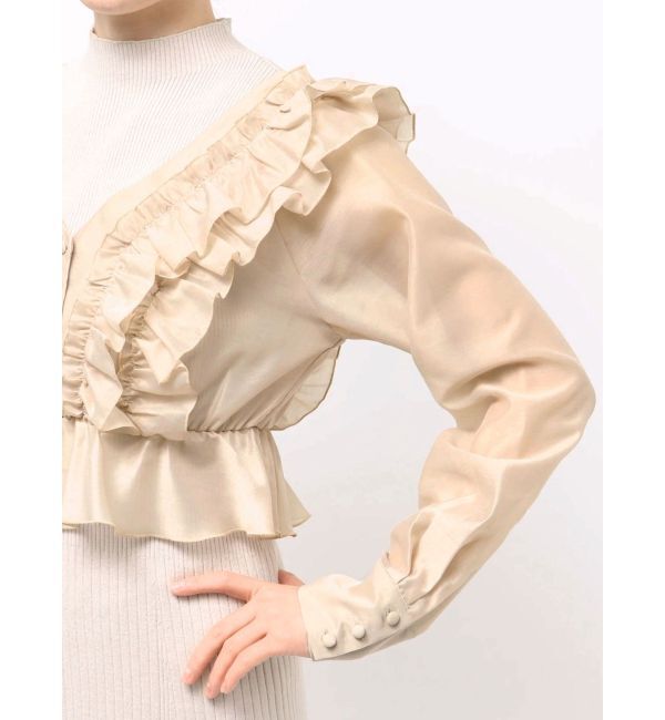 MERCURYDUO「異素材ドッキングラッフルニットワンピース」|ワンピース|