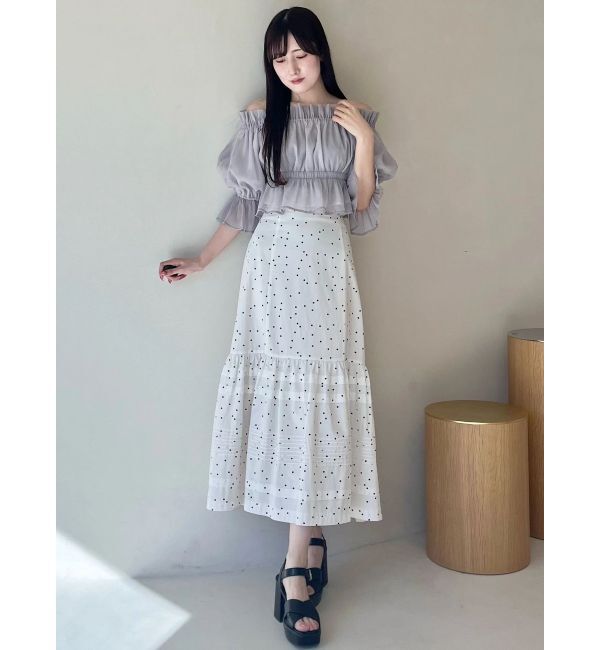 MERCURYDUO「2WAYオフショル五分袖シャーリングブラウス」|シャツ・ブラウス|