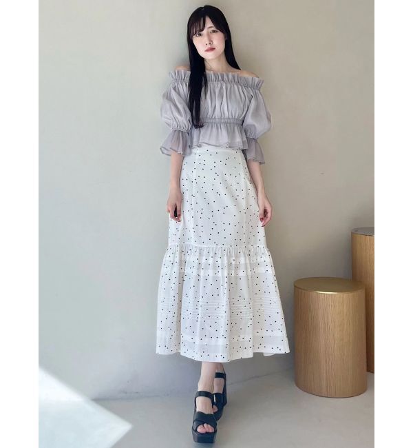 MERCURYDUO「2WAYオフショル五分袖シャーリングブラウス」|シャツ・ブラウス|