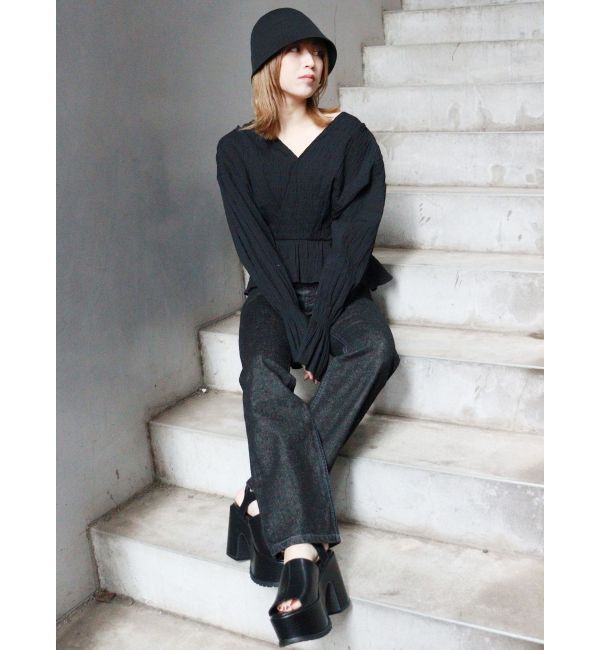 MURUA「カシュクールタックブラウス」|シャツ・ブラウス|