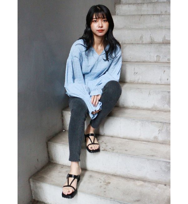 MURUA「カシュクールタックブラウス」|シャツ・ブラウス|